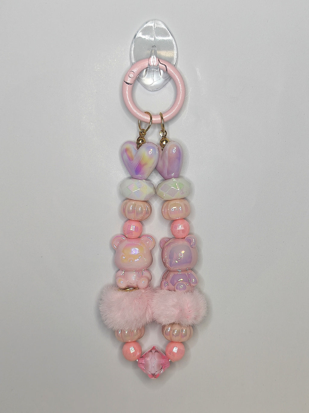 Teddy Heart Charm – Handgefertigter Schlüsselanhänger
