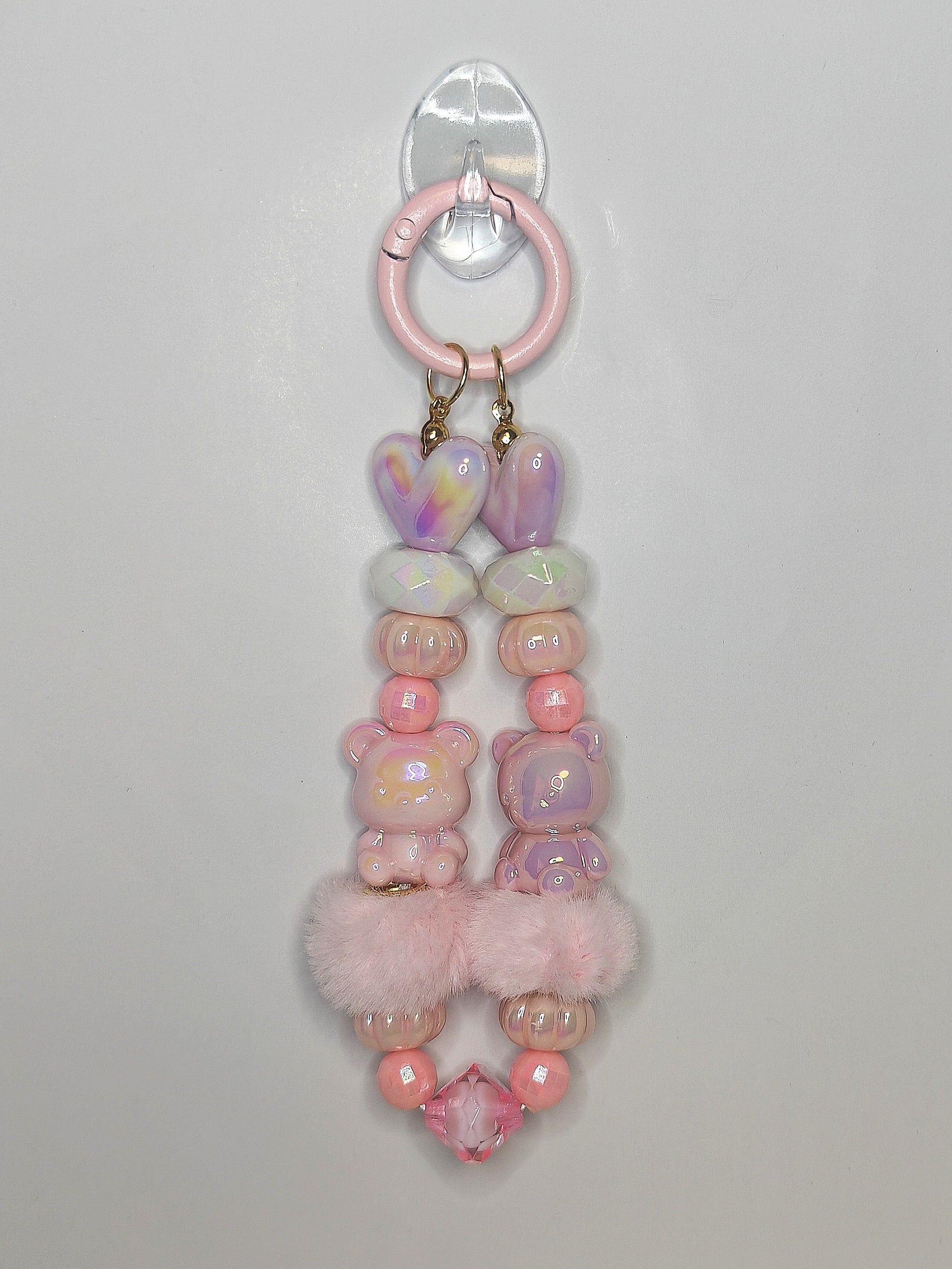 Teddy Heart Charm – Handgefertigter Schlüsselanhänger