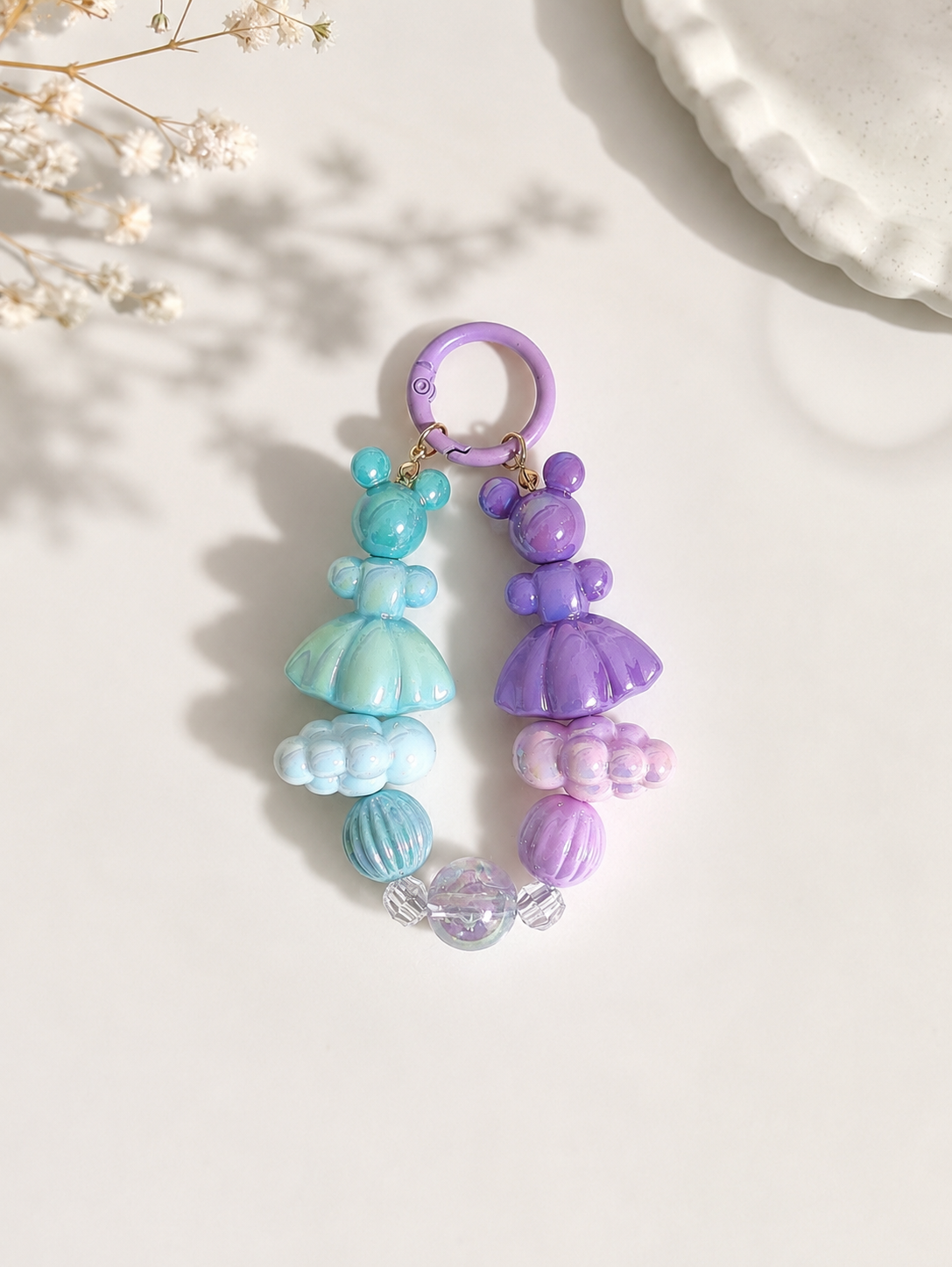 Pastel Bear Charm Anhänger – Twin Teddy Edition