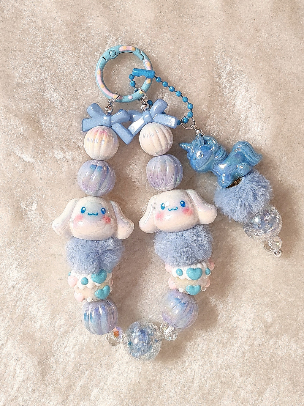 💙 Kawaii Pastell Schlüsselanhänger „Dreamy Blue“