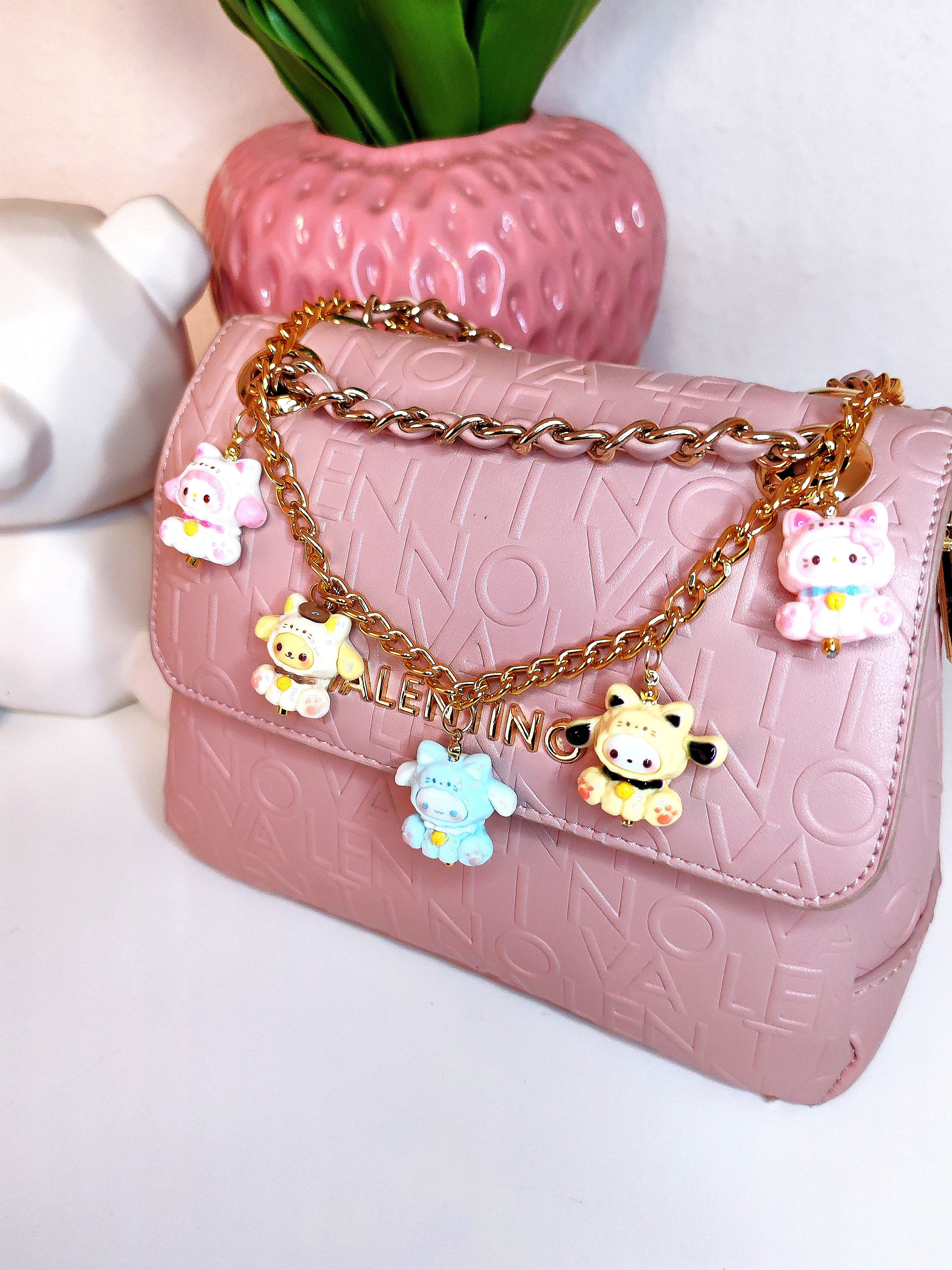 Kawaii Friends Charm Chain – Handgefertigter Taschen- & Schlüsselanhänger