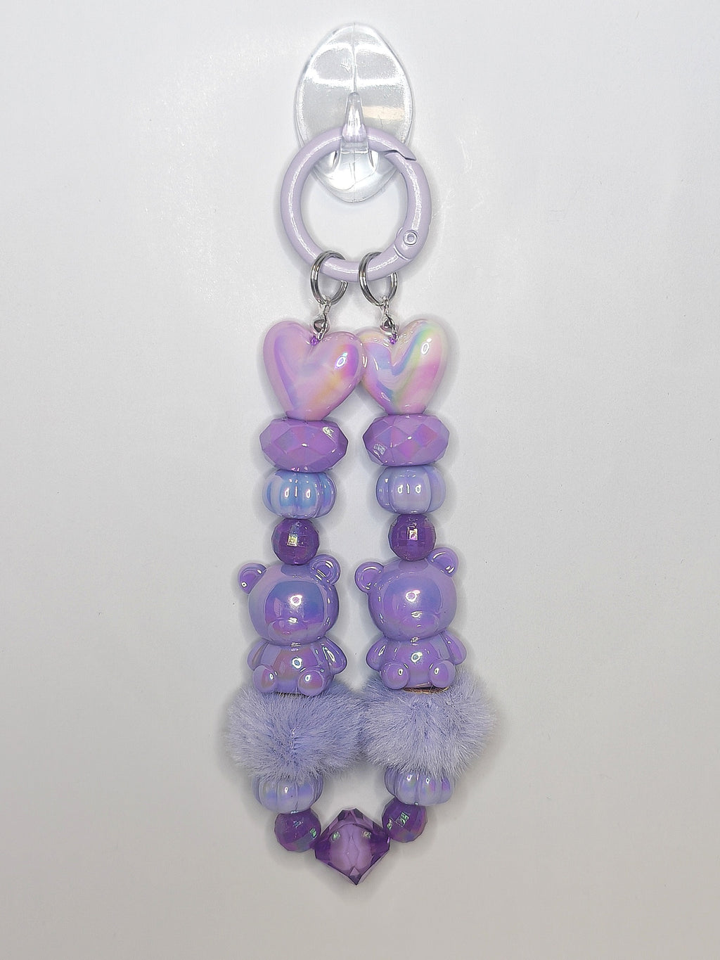 Teddy Heart Charm – Handgefertigter Schlüsselanhänger