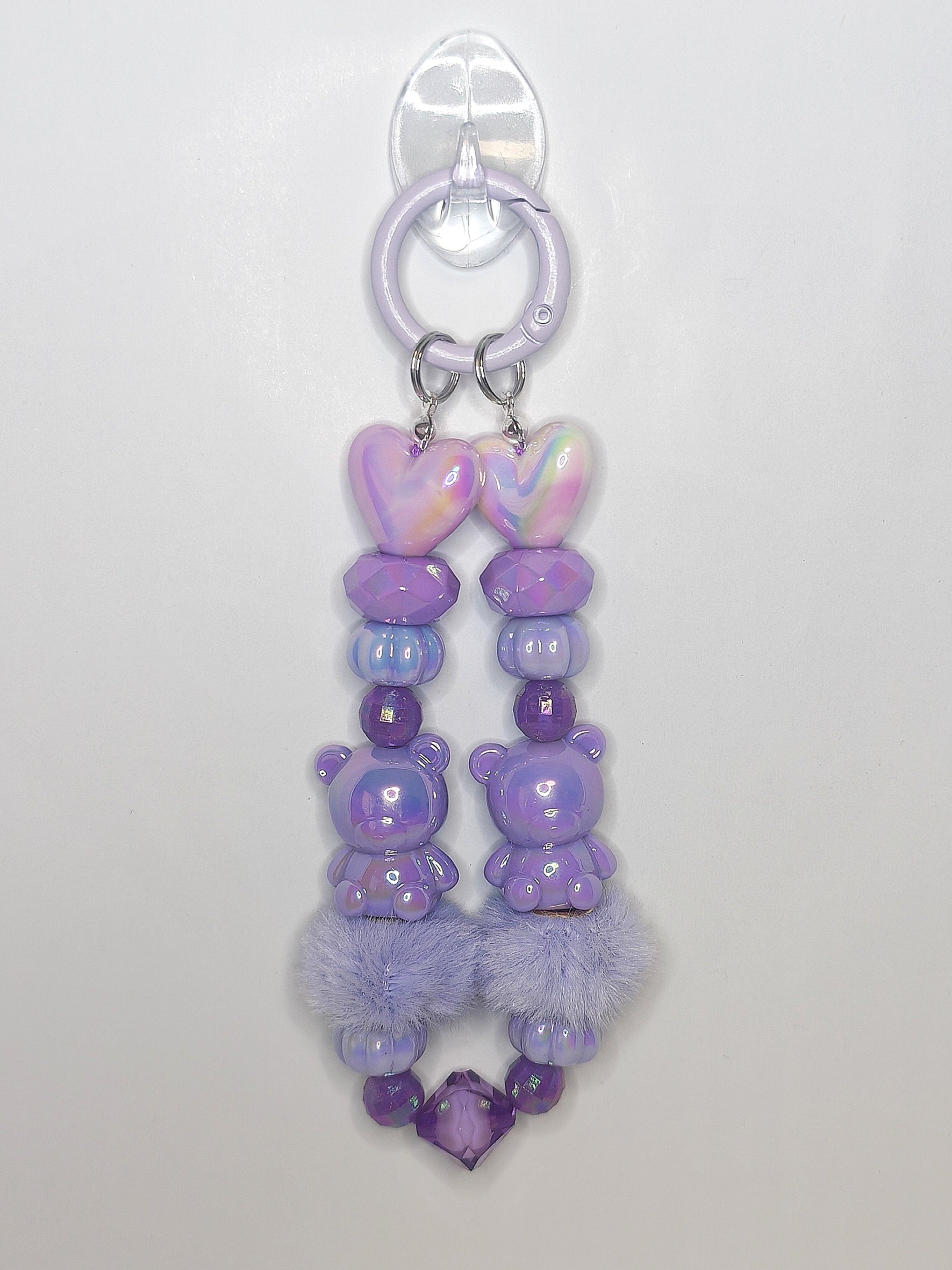 Teddy Heart Charm – Handgefertigter Schlüsselanhänger