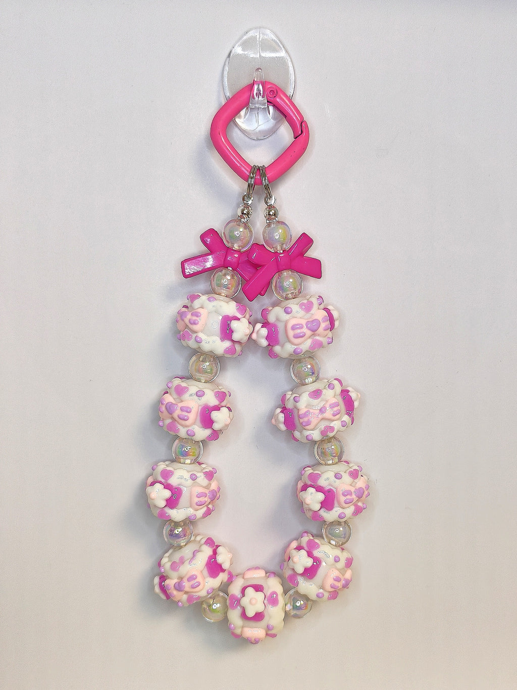 Pink Love Bead Charm – Handgefertigter Kawaii Schlüsselanhänger