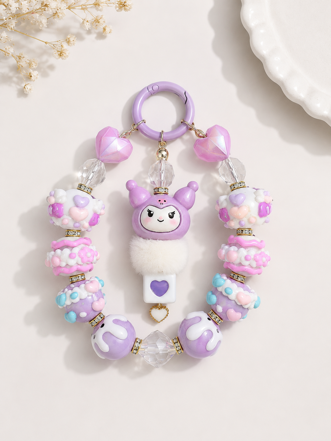 Sweet Kuromi Dream Charm – Handmade Kawaii Anhänger