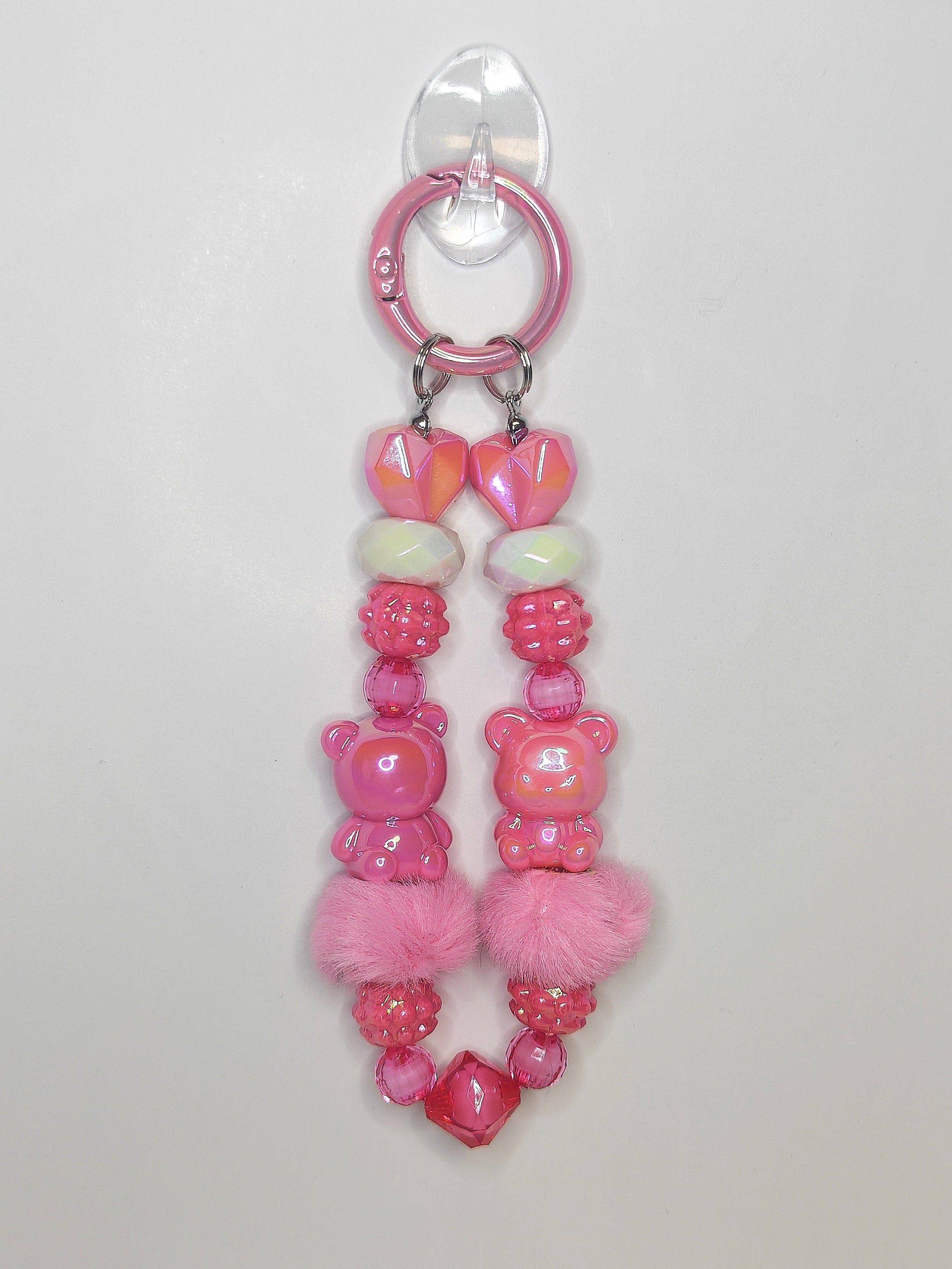 Teddy Heart Charm – Handgefertigter Schlüsselanhänger