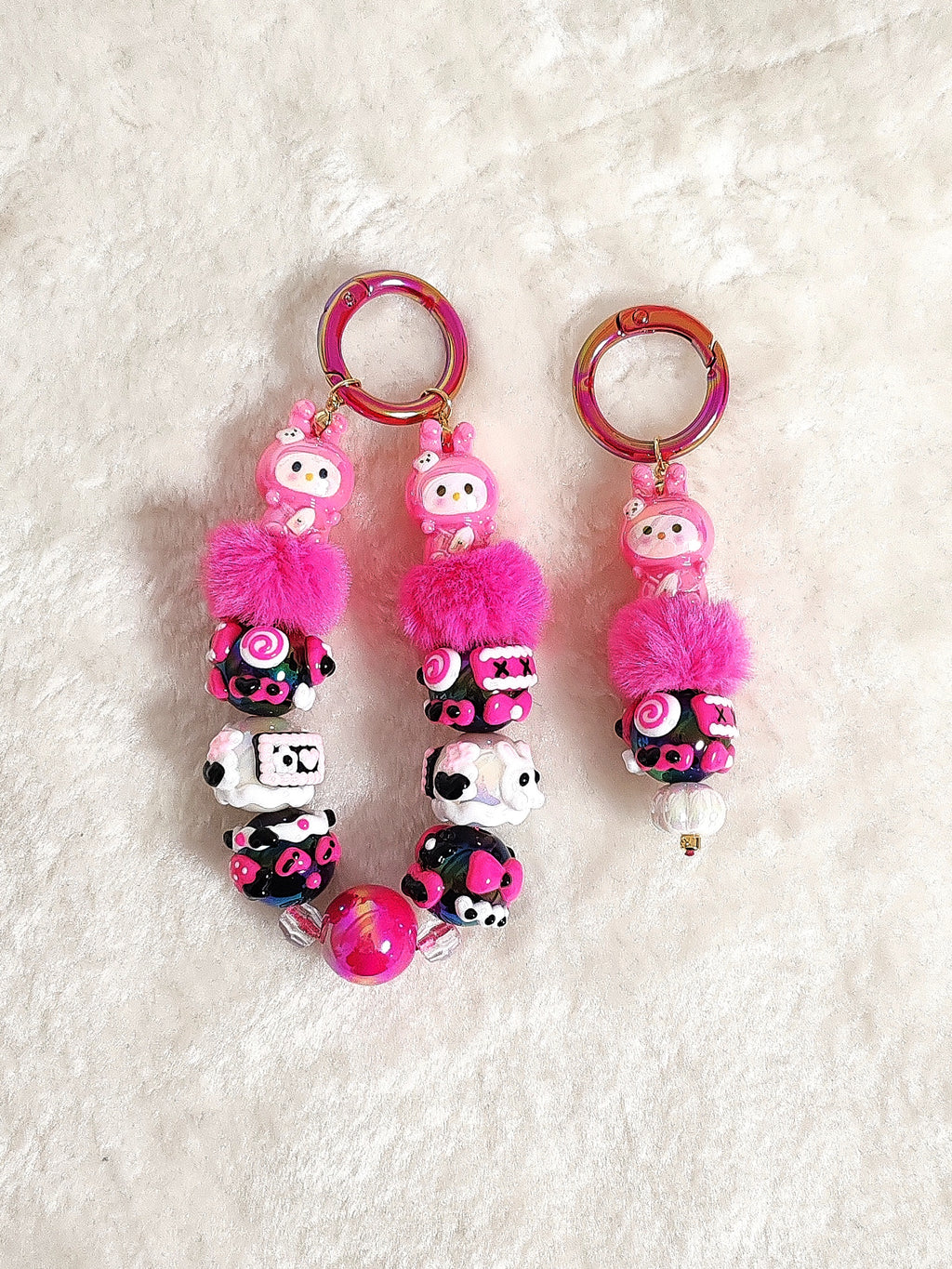 Kawaii Charm Set – Handmade Taschen- & Schlüsselanhänger