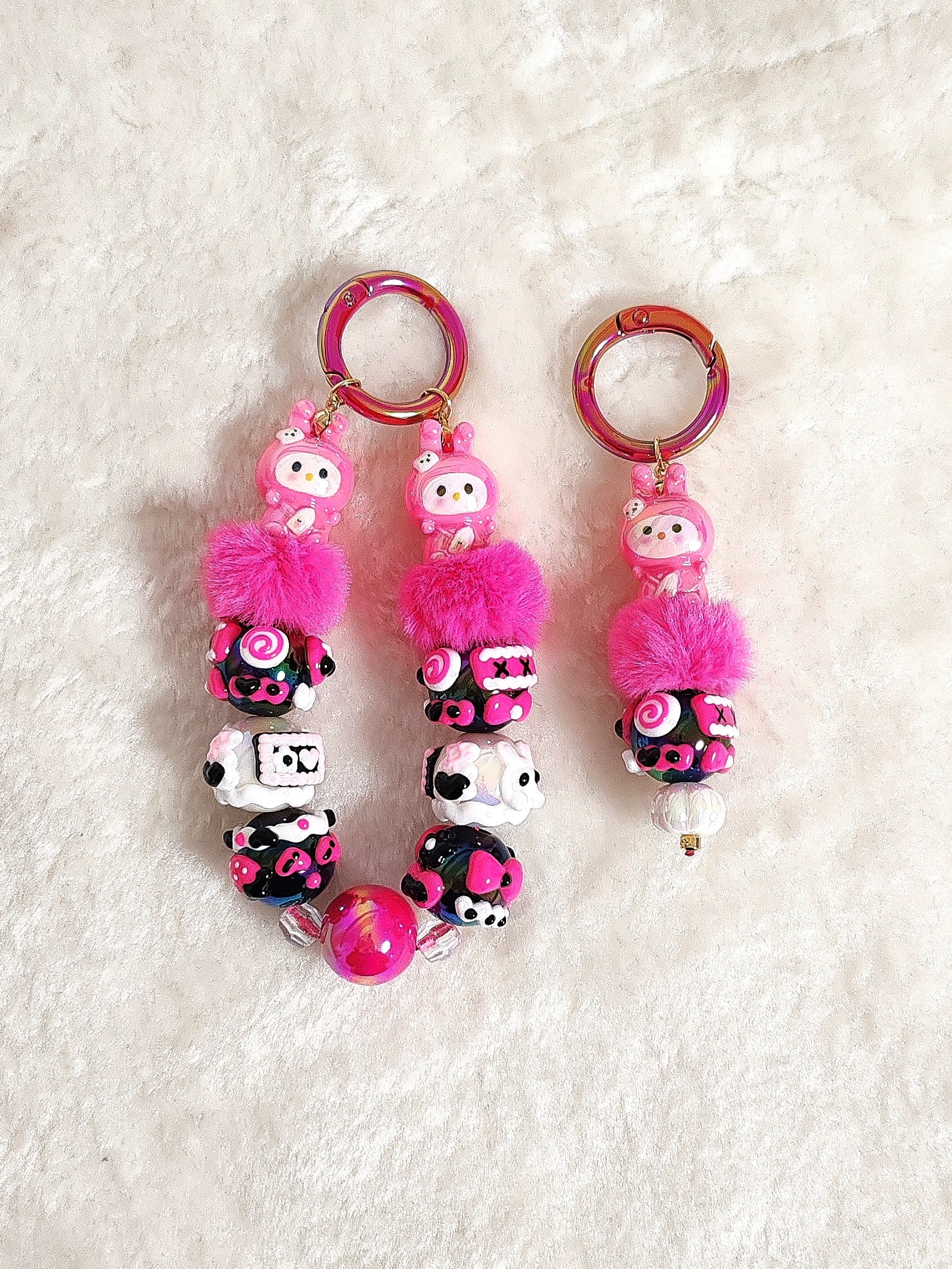 Kawaii Charm Set – Handmade Taschen- & Schlüsselanhänger