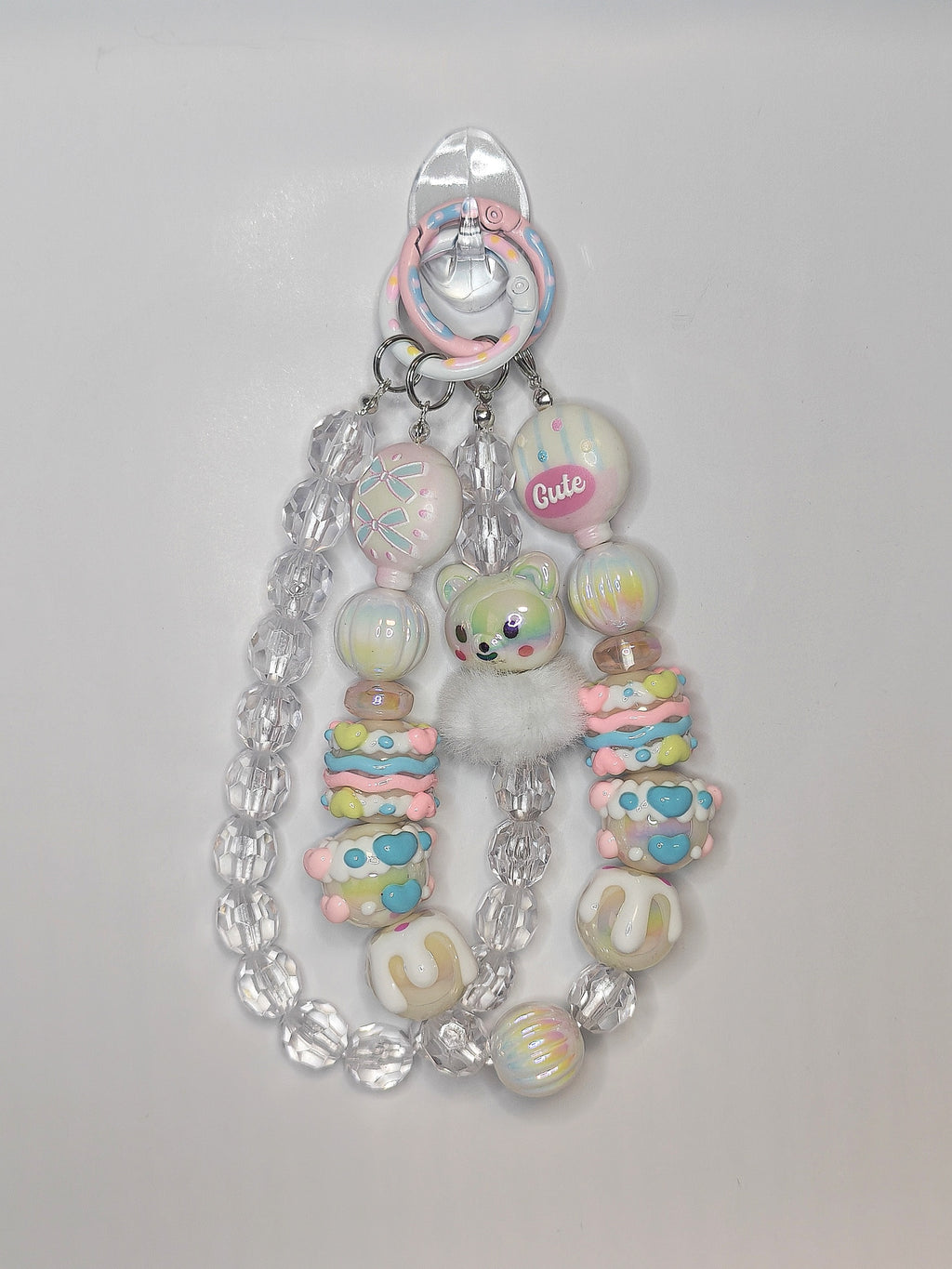 Candy Dream Bear Charm – Handgefertigter Kawaii Schlüsselanhänger
