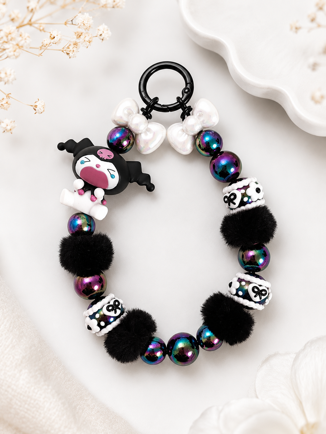 Kuromi Gothic Charm – Handgefertigter Taschen- & Schlüsselanhänger