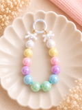 Rainbow Pastell Perlen-Charm Schlüsselanhänger – Handgefertigtes Kawaii Unikat