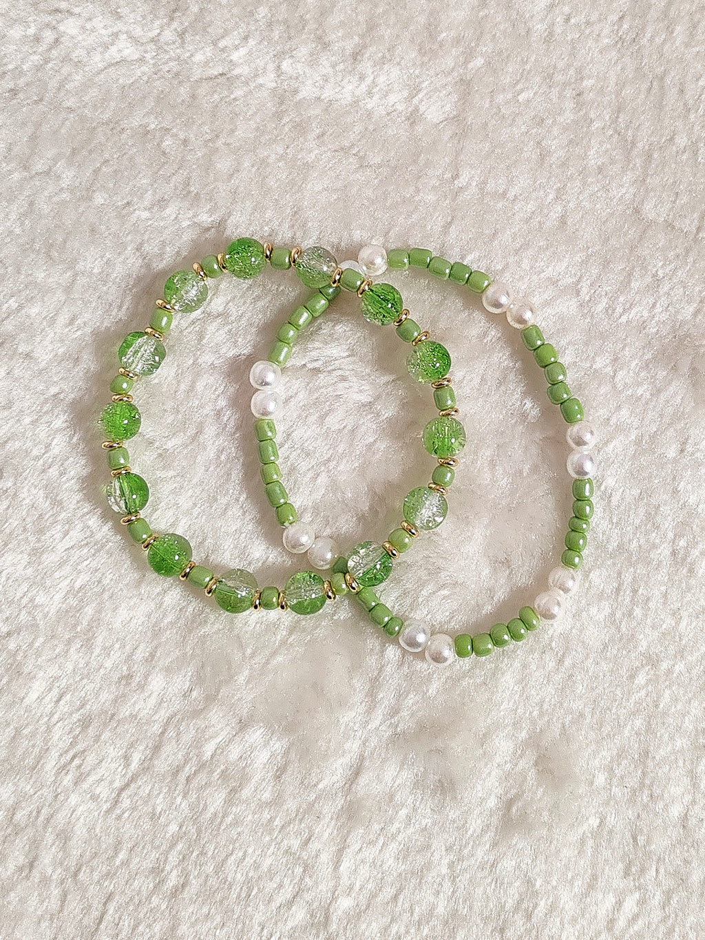 Emerald Pearl Armband Set