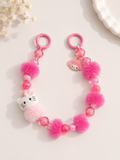 Pink Kitty Fluffy Charm – Handgefertigter Taschen- & Schlüsselanhänger