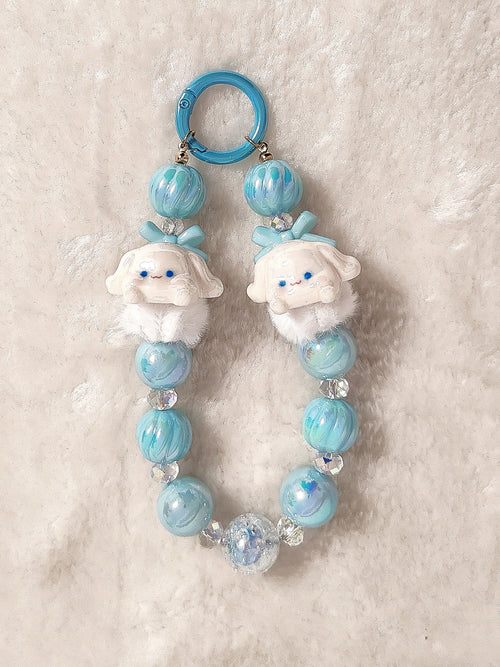 Cinnamoroll Perlenanhänger – Flauschiger Kawaii Schlüsselanhänger