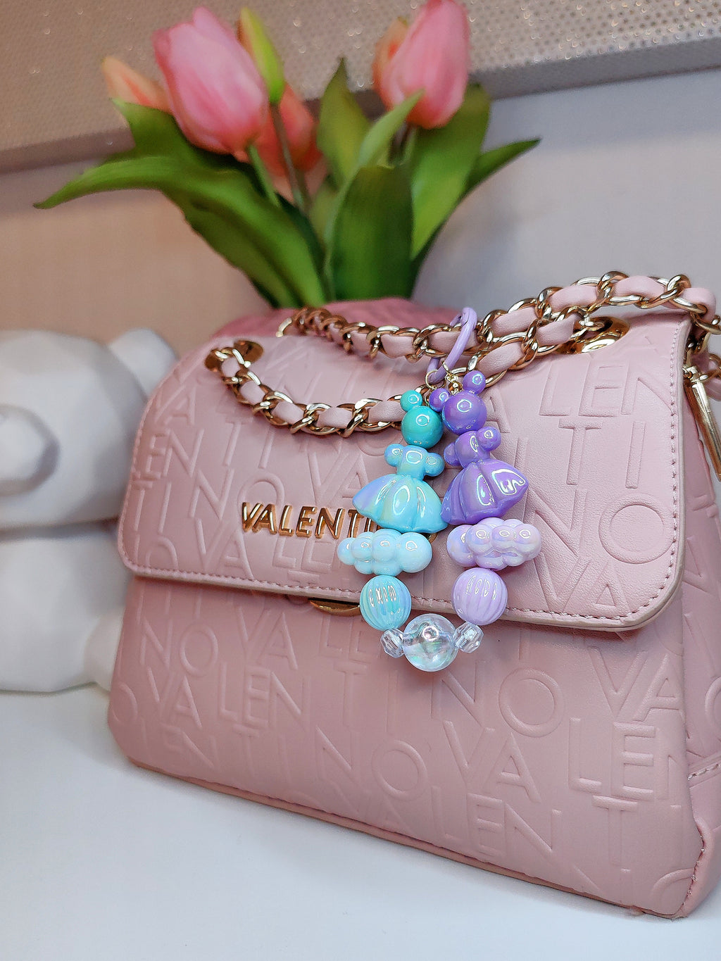 Pastel Bear Charm Anhänger – Twin Teddy Edition