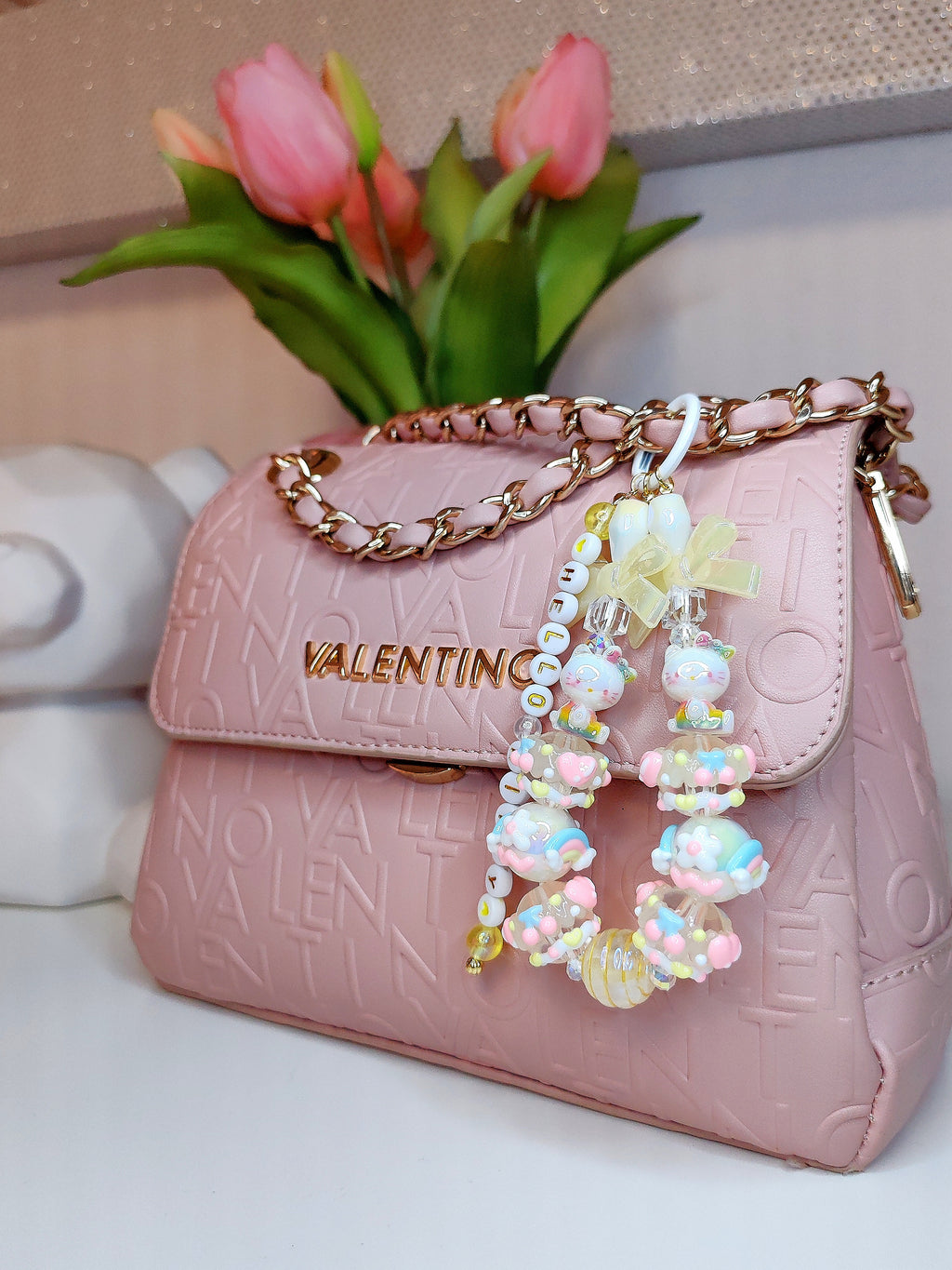 Sunshine Kitty Charm – Handgefertigter Taschen- & Schlüsselanhänger