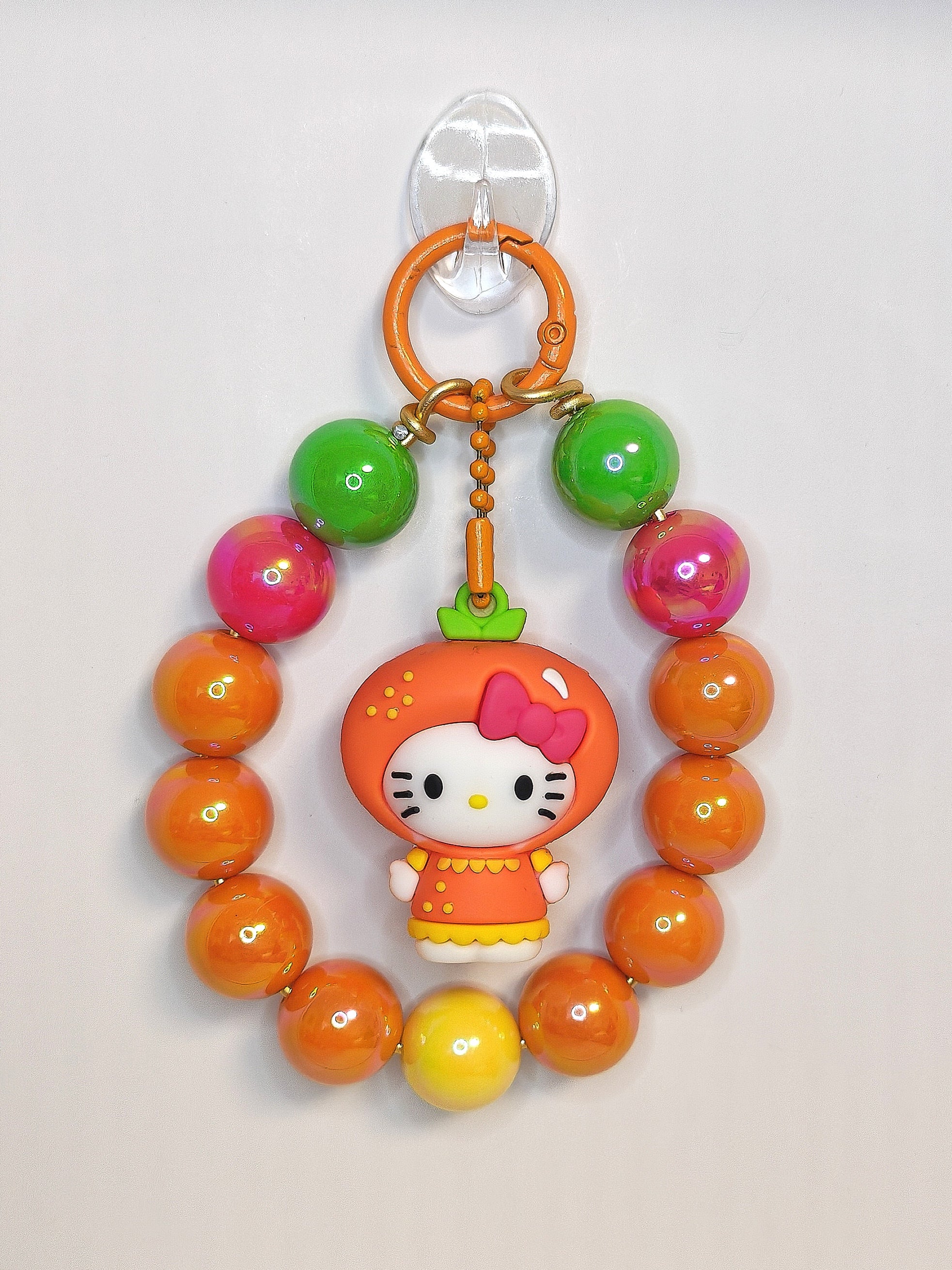 Hello Kitty Orange Blossom Charm – Handgefertigter Kawaii Schlüsselanhänger