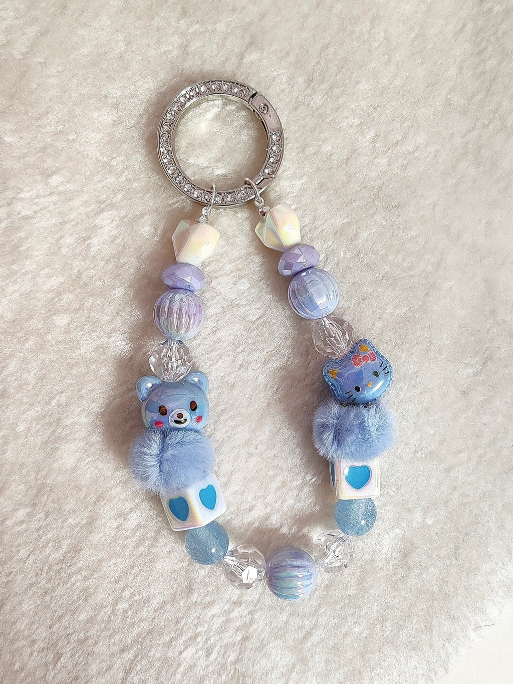Blueberry Kawaii Friends Charm – Handgefertigter Taschen- & Schlüsselanhänger