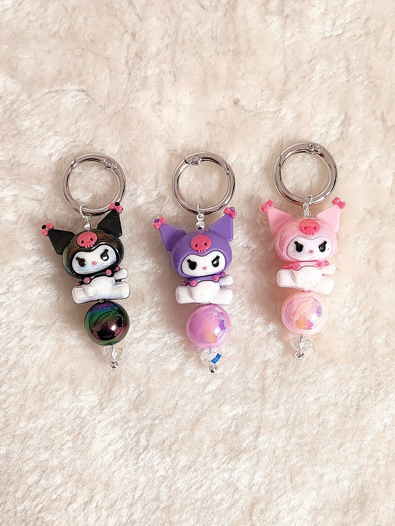 Kuromi Schlüsselanhänger – Süßes Kawaii Accessoire mit Gummifigur - black 🖤