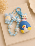 Dreamy Penguin Friends Charm – Handgefertigter Taschen- & Schlüsselanhänger