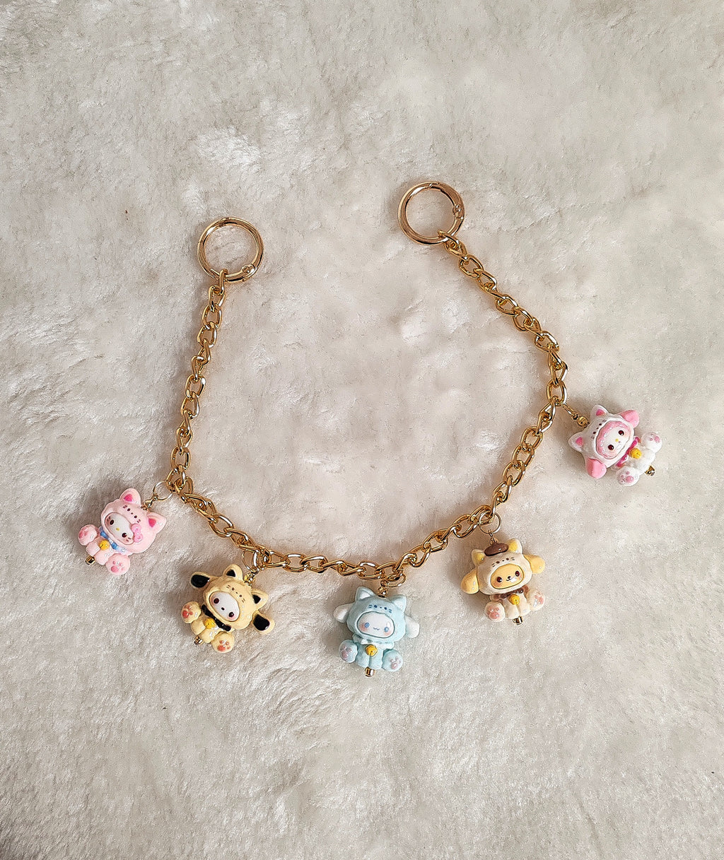 Kawaii Friends Charm Chain – Handgefertigter Taschen- & Schlüsselanhänger