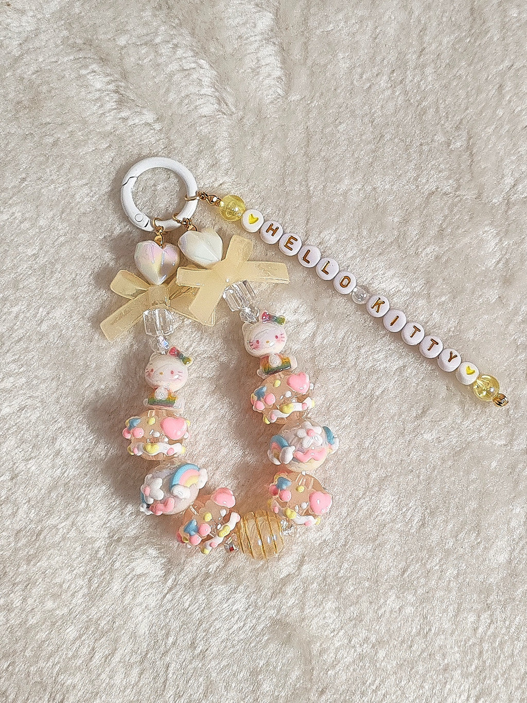 Sunshine Kitty Charm – Handgefertigter Taschen- & Schlüsselanhänger