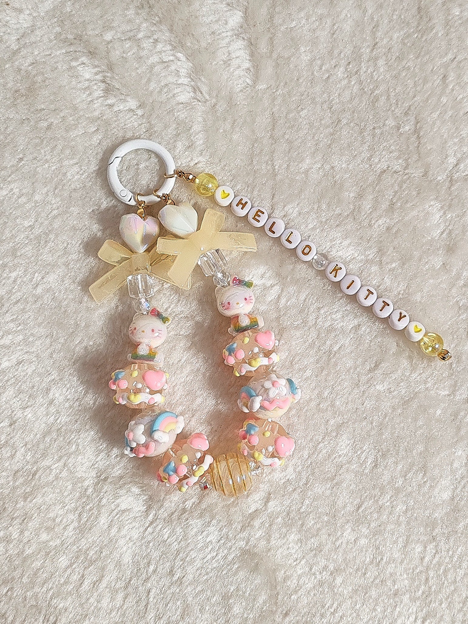 Sunshine Kitty Charm – Handgefertigter Taschen- & Schlüsselanhänger