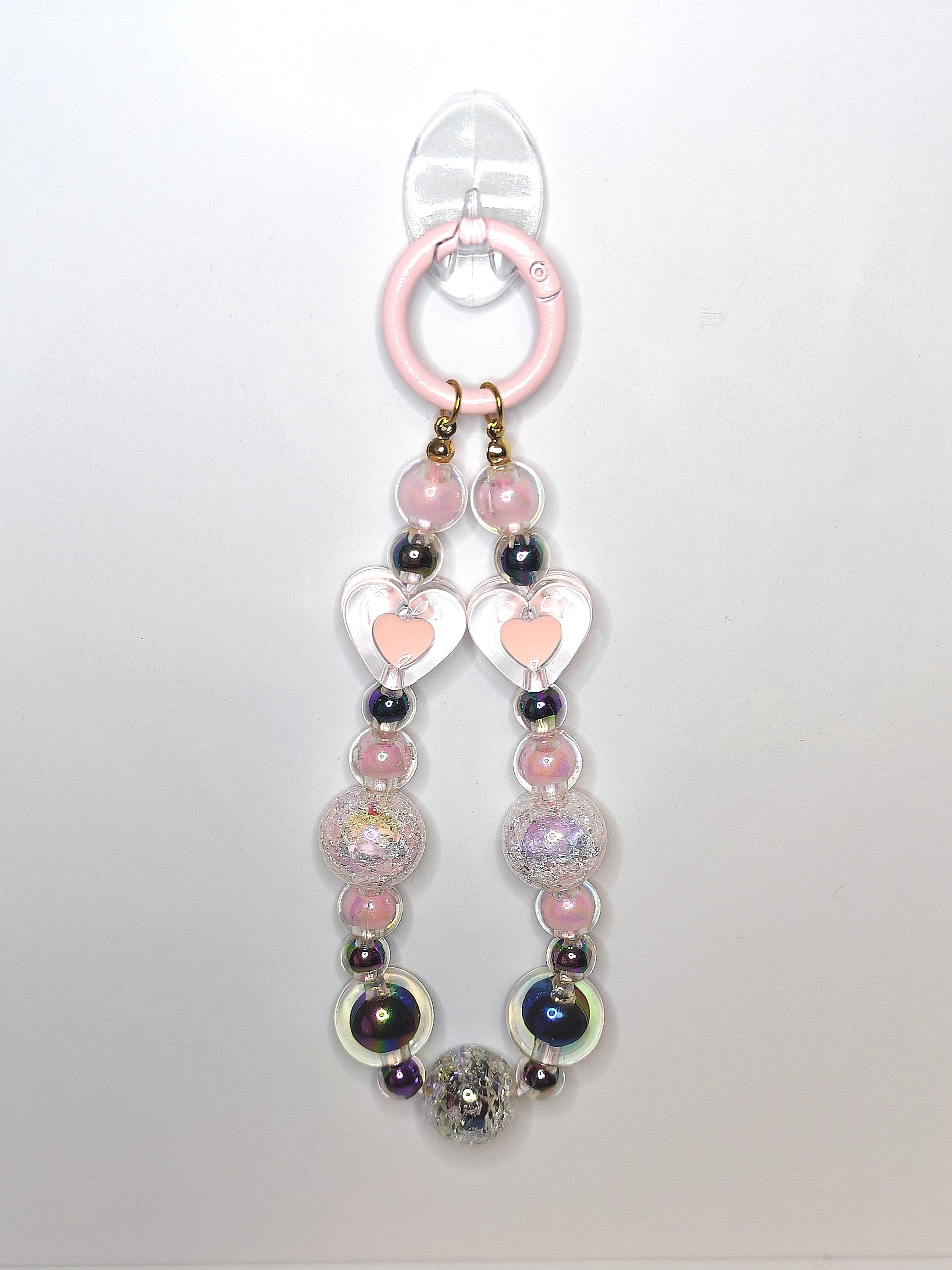 Heart Glow Schlüsselanhänger – Handmade Perlen Charm