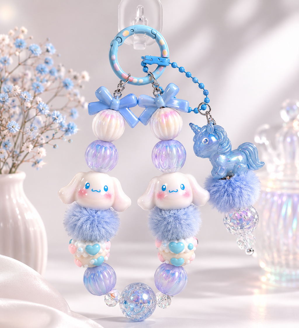 💙 Kawaii Pastell Schlüsselanhänger „Dreamy Blue“