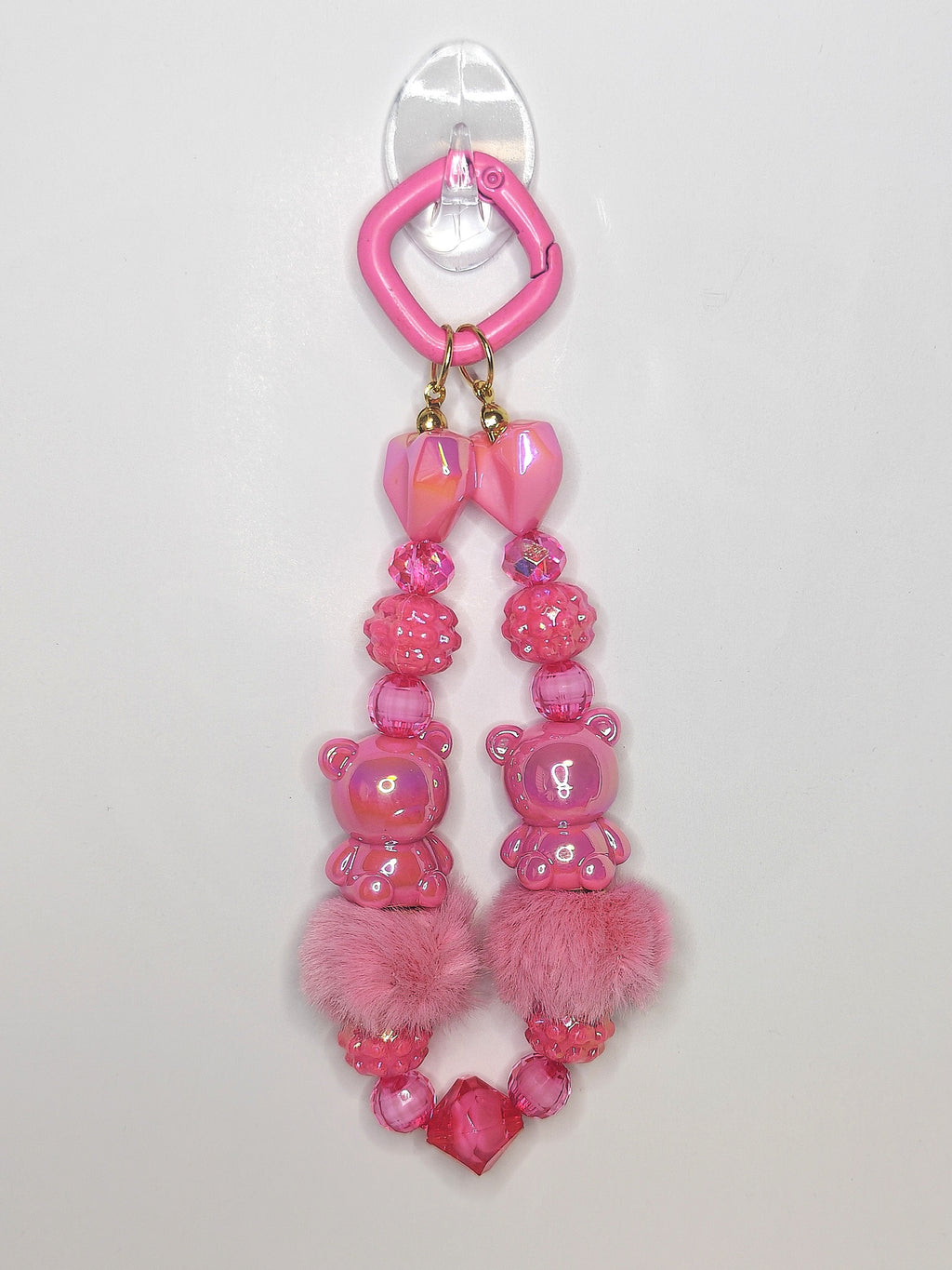 Teddy Heart Charm – Handgefertigter Schlüsselanhänger