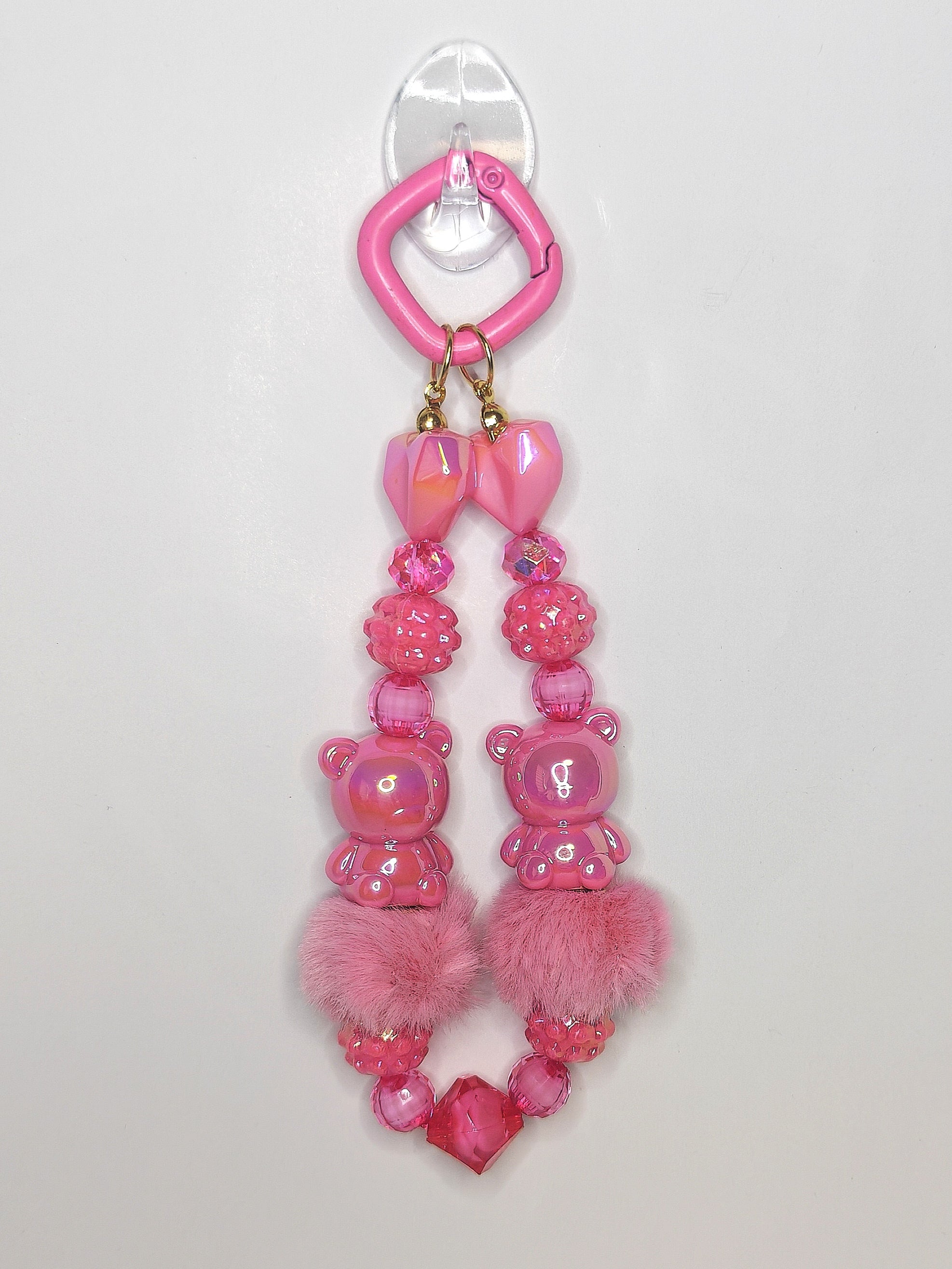 Teddy Heart Charm – Handgefertigter Schlüsselanhänger