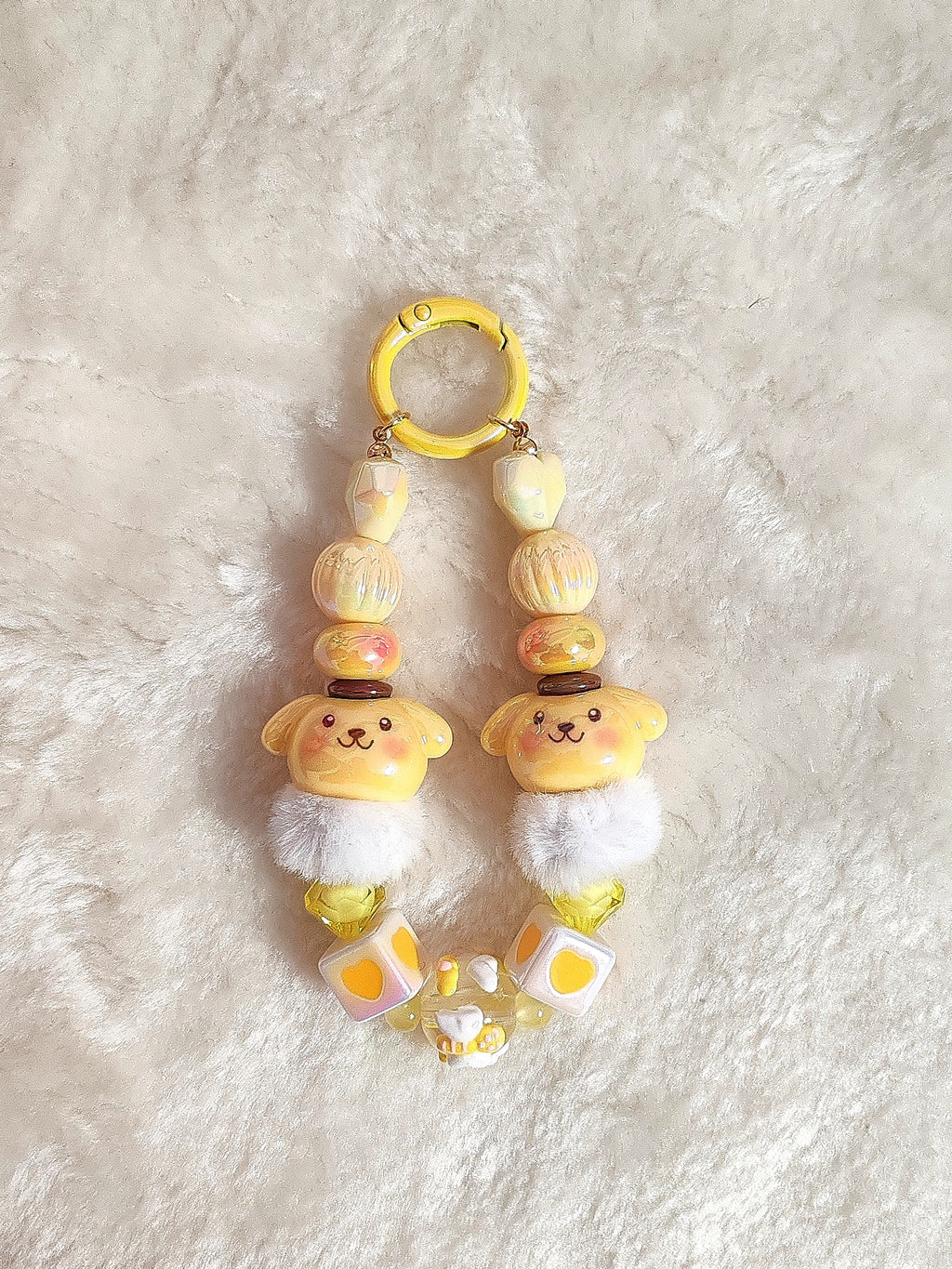 Sunny Puppy Charm – Handgefertigter Kawaii Schlüsselanhänger
