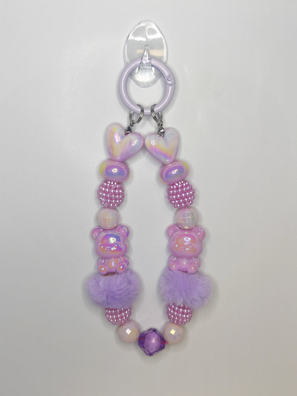 Teddy Heart Charm – Handgefertigter Schlüsselanhänger