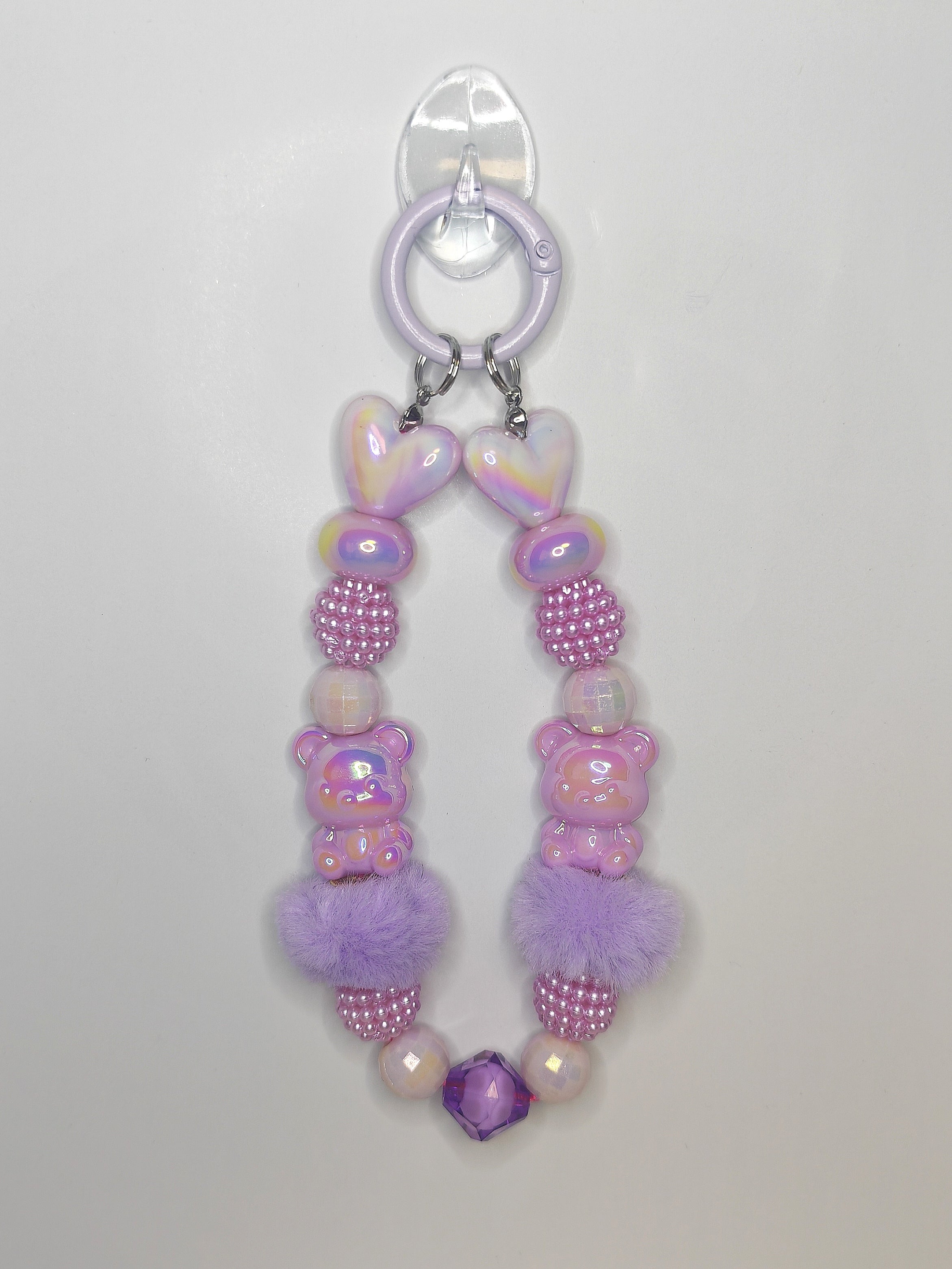 Teddy Heart Charm – Handgefertigter Schlüsselanhänger